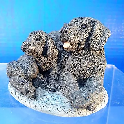 Vintage Dog Figurine Labrador Black Lab Mother And Puppy 1994 Stone Critters  • $19.12