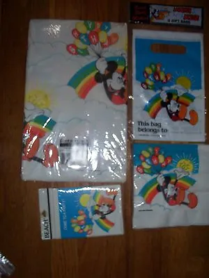 Mickey Mouse Rainbow Birthday Party Supplies Multi-color 4pc Lot Beach NOS • $37.99