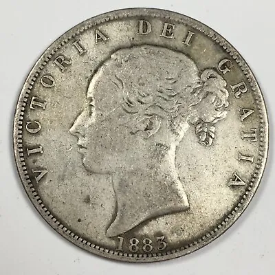 1883 United Kingdom Half Crown - Victoria - (F) KM#756 - 92.5% Silver - 5102-PC • $89.99