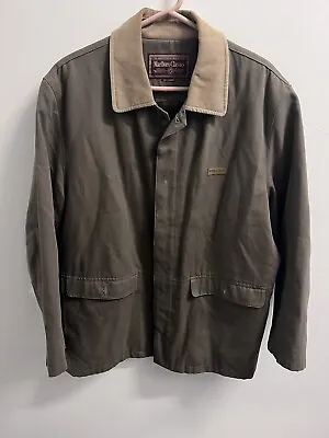 Vintage 90s Marlboro Corduroy Collar Brown Mens Work Chore Barn Coat Jacket XXL • $69.95
