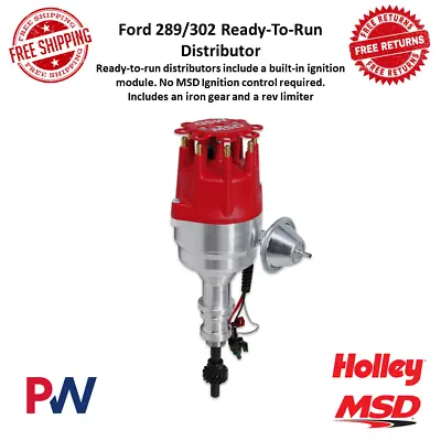 MSD Ready To Run Distributor W/ Iron Gear & Rev Limiter For Ford 289/302 Engines • $668.70