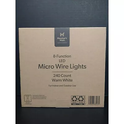 Members Mark 8 Function LED Micro Wire Lights Warm White 240 Count • $22