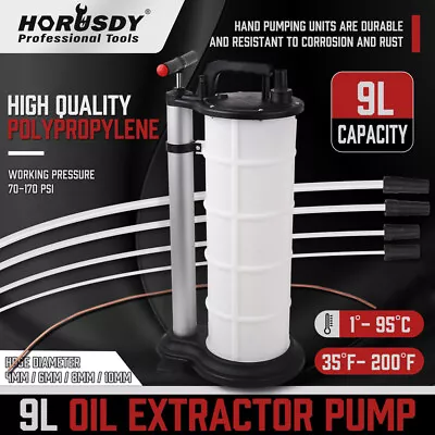 $55.99 • Buy 9L Fluid Evacuator Manual Oil Changer Hand Operated Oil Change Fluid Extractor