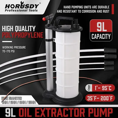 9L Fluid Evacuator Manual Oil Changer Hand Operated Oil Change Fluid Extractor • $55.99