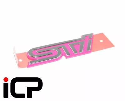 Genuine Boot Lid STi Badge Pink/Chrome Fits: Subaru Impreza WRX STi 02-04 • $37.27