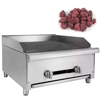New 24'' Commercial Broiler Gas Grill Propane W/Lava Rock Charbroiler Restaurant • $498.74