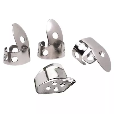 4Pcs Metal Thumb Finger Guitar Picks Stainless Steel Guitar Picks For Acoustics • $6.93