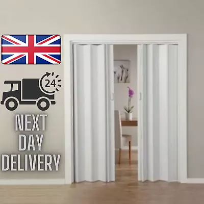 £94.99 • Buy White Oak Effect Folding Double Central Opening PVC Door Accordion Panels