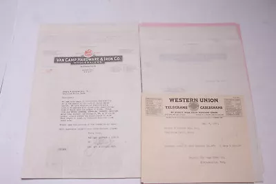 1927 Lamson Goodnow Van Camp Hardware Iron Co Indianapolis Letter Ephemera P336H • $29.95