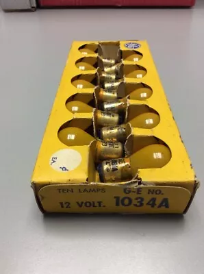 $29.95 • Buy Box Of 10 Amber NOS Vintage 12V GE No. 1034A Miniature Lamp Light Bulbs