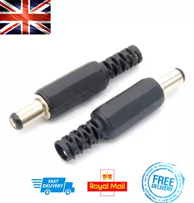 MALE Barrel Jack 5.5 X 2.5mm Socket Plug DC 12V Electrical Power Connector DIY • £2.49