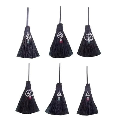 Mini Witch Broom With Crystal Pendant Altar Broomstick Halloween Car Charm • £6.25