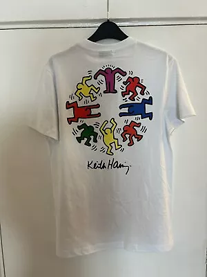 Mens Keith Haring White T-shirt With Print Uk Size S • £24