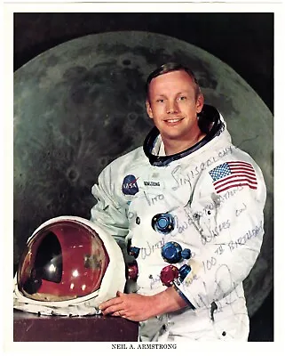 Official NASA Photograph SIGNED By Neil Armstrong - Inscribed To Centenarian • $1875