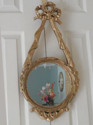 £45 • Buy Old Gold Baroque Rococo French Oval Ormalu Plaster Framed Oval Mirror