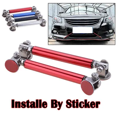 2x Red Universal Car Front Bumper Lip Splitter Rod Strut Tie Bar Support New • $11.99