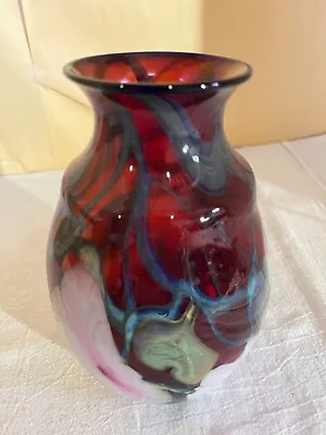 Charles Lotton Art Glass Vase-Multi Flora-1976-Crete-Mid Century Modern • $995