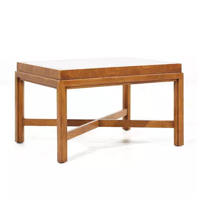 Drexel Heritage Mid Century Walnut And Smoked Glass Side End Table • $1247