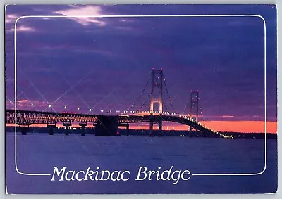 Mackinac Island Michigan MI - The Mackinac Bridge - Vintage Postcard 4x6 • $6.99