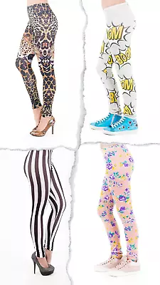 New Women Multi Color Printed Elegant Casual Leggings • $11.99