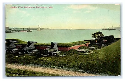 BALTIMORE MD Postcard-  INTERIOR FORT MCHENRY BALTIMORE MD • $7.69