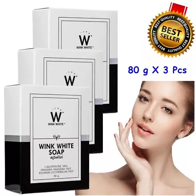 SOAP WINK WHITE Whitening Skin Body Face Cleansing Lightening Brightening X 3Pcs • $12.90