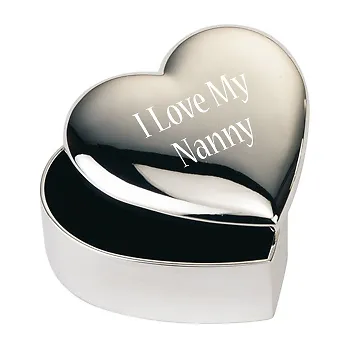 Silver JEWELLERY TRINKET BOX GIFT I Love My Nanny • £12.49