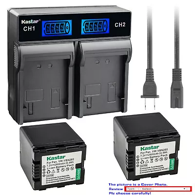 Kastar Battery AC Rapid Charger For Panasonic VW-VBN260 & HDC-TM900 HDC-SD800 • $19.99