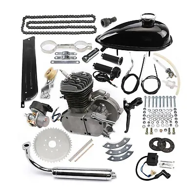 New 80cc Engine Motor Muffler Kit For 2 Stroke Motorized Push Bike Gas Bicycle • $198.99