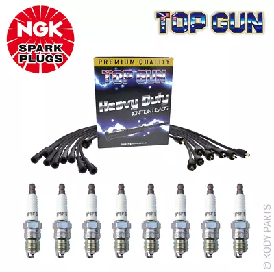 TOP GUN LEADS & NGK PLUGS - For Holden One Tonner 5.0L V8 HZ (308ci Red Motor) • $125.11