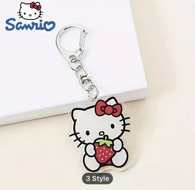 Saniro Hello Kitty Keychain Cute Acrylic Backpack Charm Car Key Pendant • $5.99