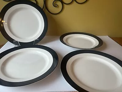 Lot Of 4 Martha Stewart Lisbon Black Dinner Plates 11” Excellent Condition • $44.90