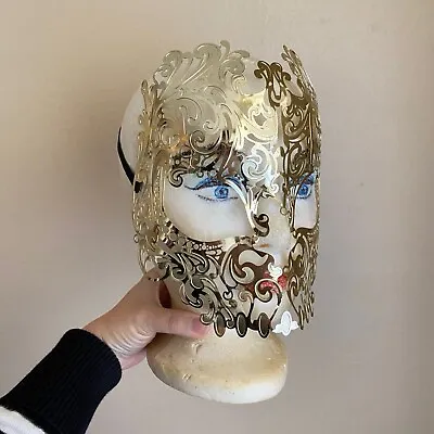 Gold Skull Masquerade Mask Metal Delicate Detail Target Halloween Goth Cosplay • $25
