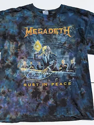 Megadeth - Rust In Peace - XL One Off Black/Blue Acid Wash • £44.99