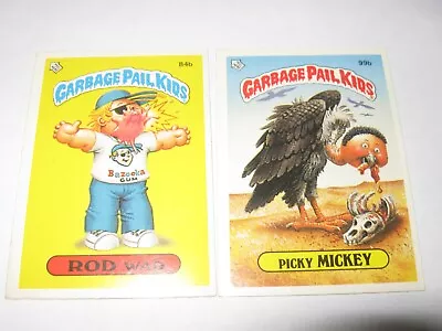 £1.25 • Buy 2 RARE OLD GARBAGE PAIL KIDS STICKER TOPPS BAZOOKA CHEWING GUM CARDS 84b & 99b