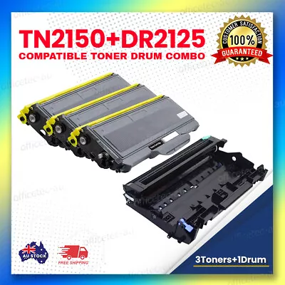 Non-OEM [3x TN2150 + 1x DR2125] Toner+Drum For Brother HL2170W MFC7340 MFC7440 • $52