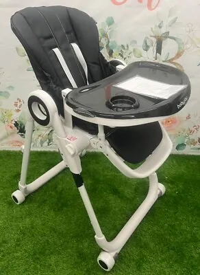 Folding Baby High Chair Adjustable Infant Reclining Chairs With 5 Point Harness • £69.95