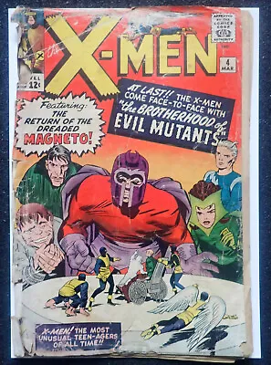X-MEN #4 💥 COMPLETE And UNRESTORED💥 1st Scarlet Witch Quicksilver 1964 Magneto • $599