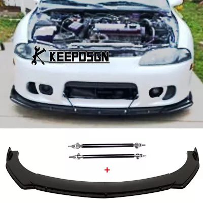 For Mitsubishi Eclipse GS Gloss Front Bumper Lip Splitter Spoiler + Strut Rods • $99.55