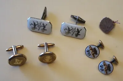 3 Pairs Vintage Cufflinks Incl. Sterling And Masonic & Other Fraternal • $29.99
