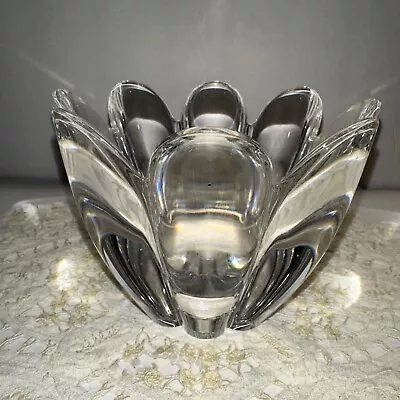 ORREFORS CRYSTAL MAYFLOWER BOWL 4789-11 5  Dia. 8 PETALS • $29.99