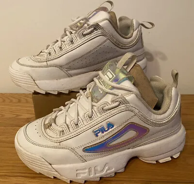 £14.99 • Buy Fila Disruptor Chunky White / Pearlescent Flash Trainers Women's Size UK 4 US 5