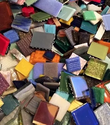 Huge Assorted Lot Of Mixed Glass Mosaic Craft Tiles!  10 Pounds! • $47