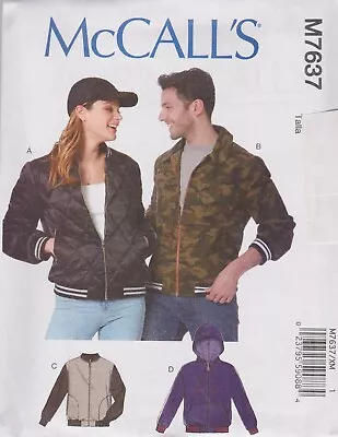 Sewing Pattern Jackets Lined Misses' & Men's Sizes Sm - Lrg #7637 • £11.55