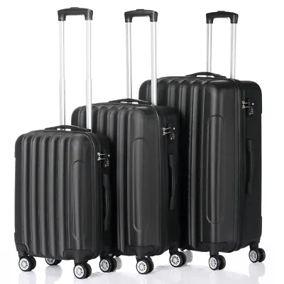 £79 • Buy 3 In 1 Luggage Suitcase Set Trolley Wheels Lightweight Travel Cases Suitcases UK