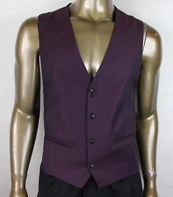 $1095 Versace Men's Plum Formal Vest W/Back Medusa Logos 48 A75723 • $269.99