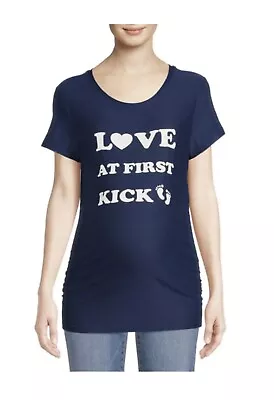 Time And Tru Women’s Maternity Love At First Kick Graphic T-Shirt XXL (20) • $12.99