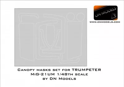 DN 1/48 Mikoyan-Gurevich MiG-21UM Canopy Paint Masks For Trumpeter Kits • $5.19