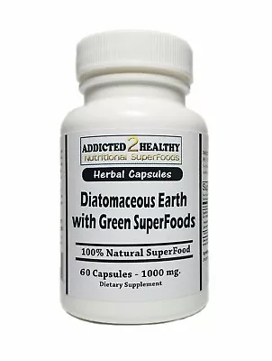 $10.49 • Buy 60 Diatomaceous Earth With Green SuperFoods Capsules