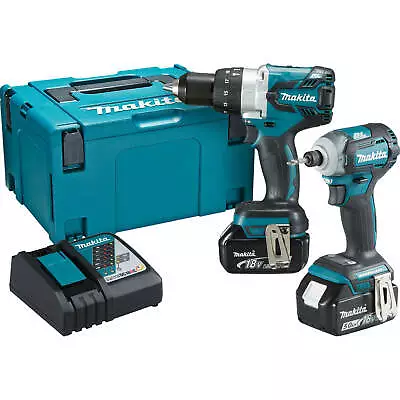 Makita DLX2214TJ 18v LXT Cordless Combi Drill And Impact Driver Kit 2 X 5ah Li-i • £557.95